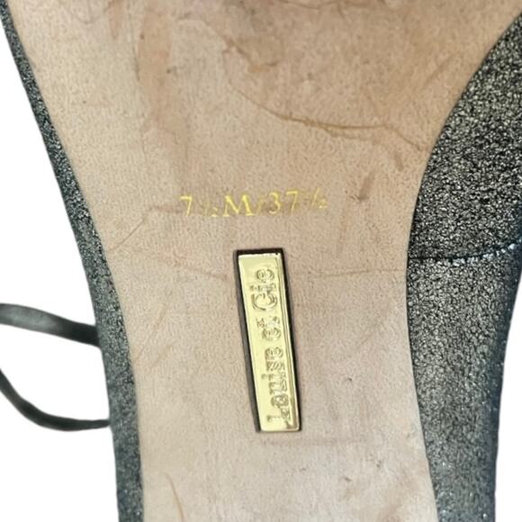 LOUISE ET CIE Caged Sandals Lo-Kacy Leather Silver Metallic Lace Up Zip 7.5 EUC - Picture 7 of 11